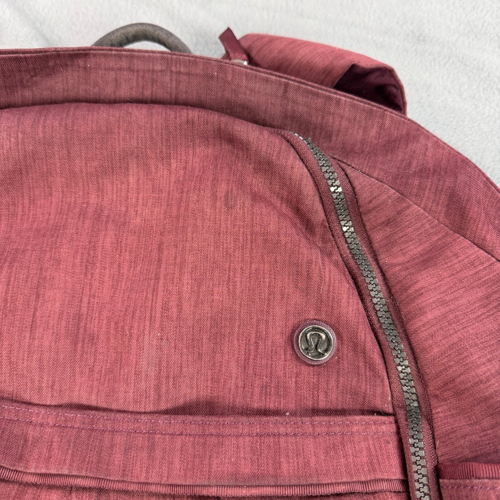 Lululemon Athletica Backpack Maroon Heathered Laptop Bag Commuter Travel - Picture 2 of 10